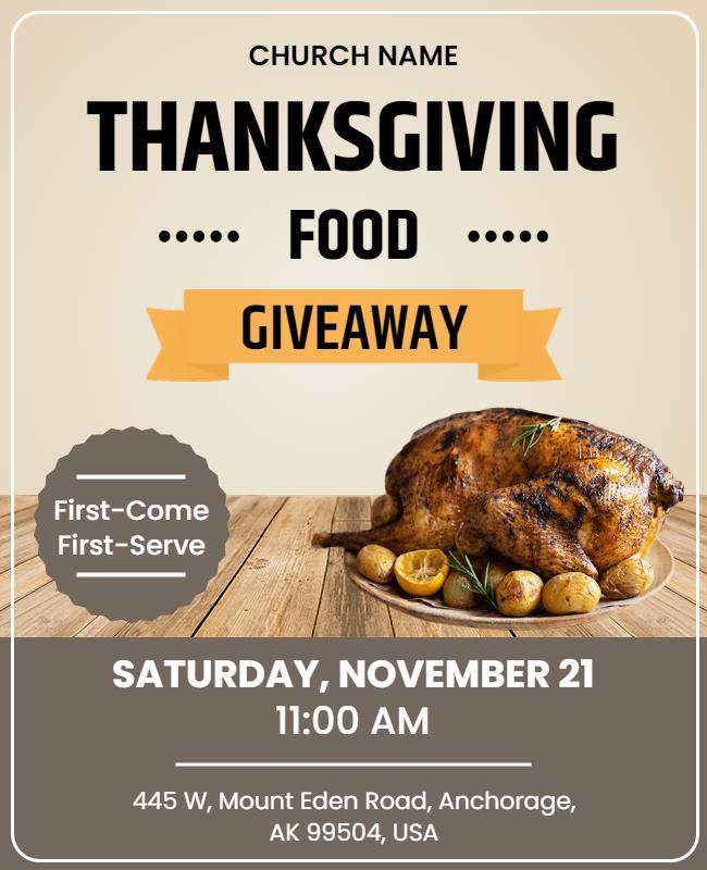 Thanksgiving Food Giveaway Event Flyer Template