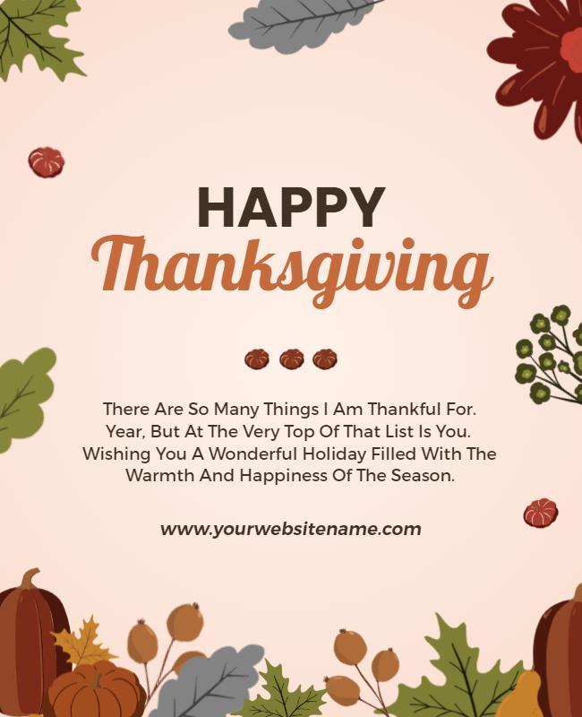 Thanksgiving Holiday Celebration Flyer Template