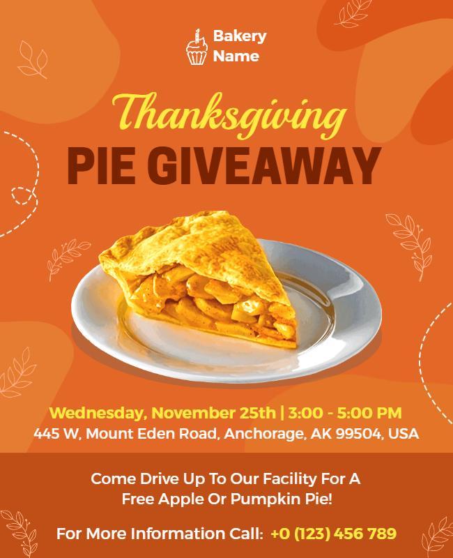 Thanksgiving Pie Giveaway Event Flyer Template