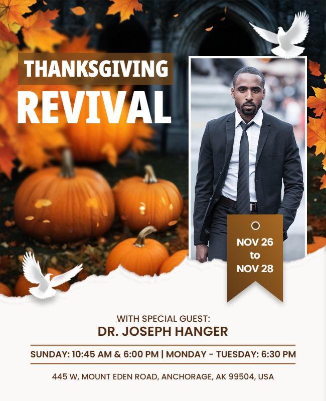 Thanksgiving Revival Event Flyer Template