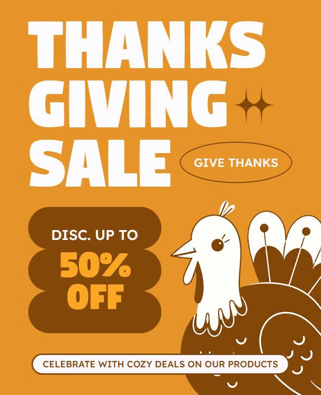 Thanksgiving Sale Event Promotional Poster Template