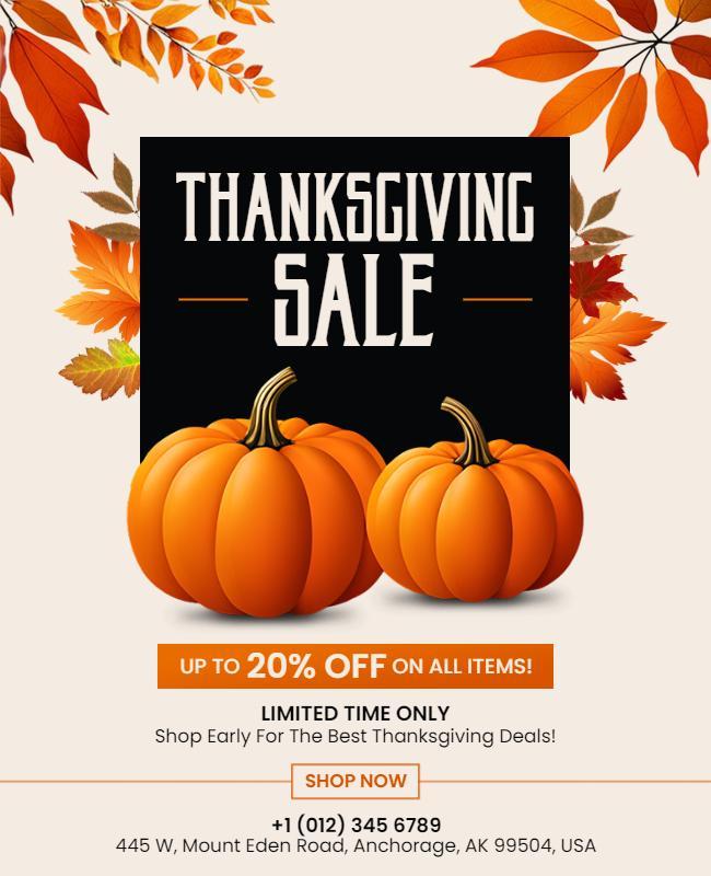 Thanksgiving Seasonal Sale Promotion Flyer Template