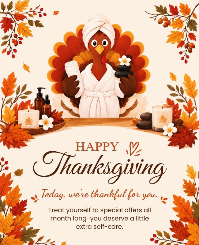 Thanksgiving Spa Promotion Poster Template