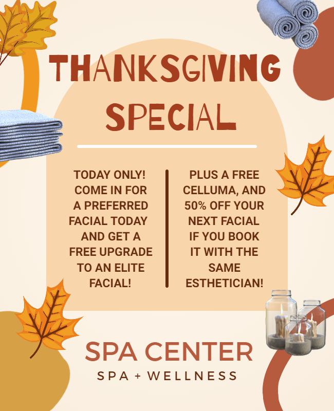 Thanksgiving Spa Special Promotion Flyer Template