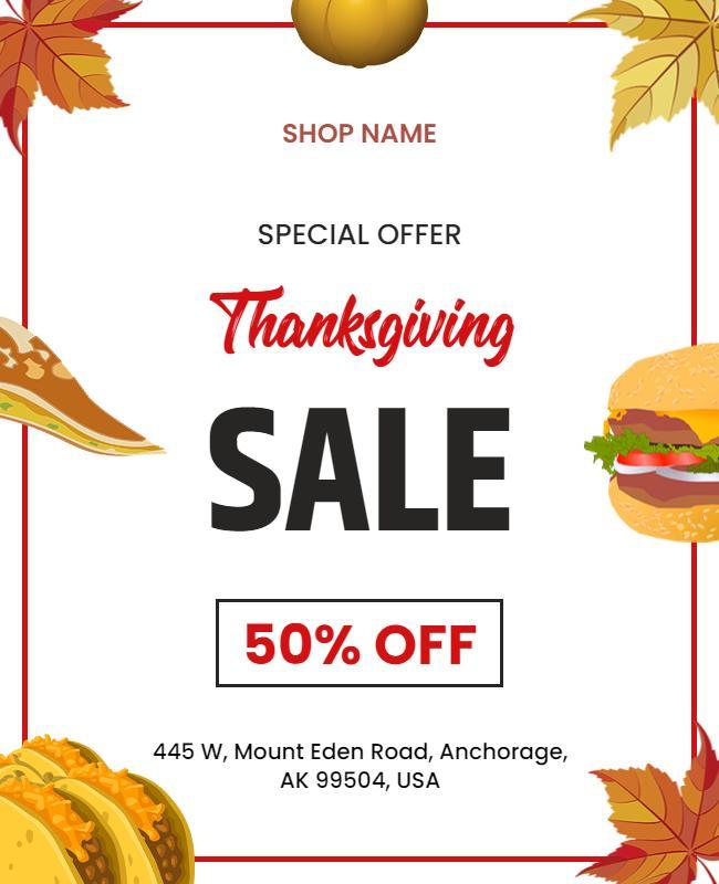 Thanksgiving Special Sale Discount Flyer Template