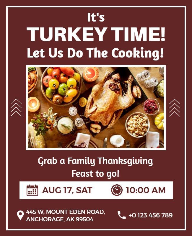 Thanksgiving Turkey Takeout Special Flyer Template