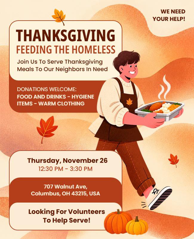 Thanksgiving Volunteer Event Flyer Template