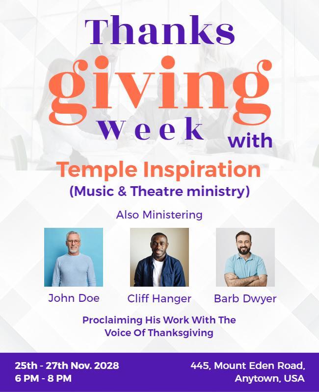 Thanksgiving Week Music Ministry Flyer Template