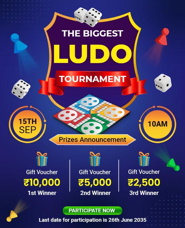 The Biggest Ludo Tournament Event Flyer Template