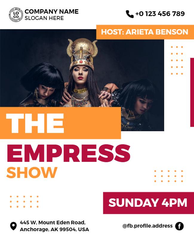 The empress themed show event flyer template