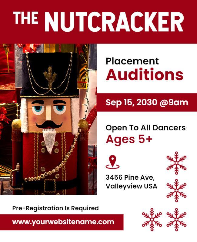 The Nutcracker Dance Auditions Flyer Template