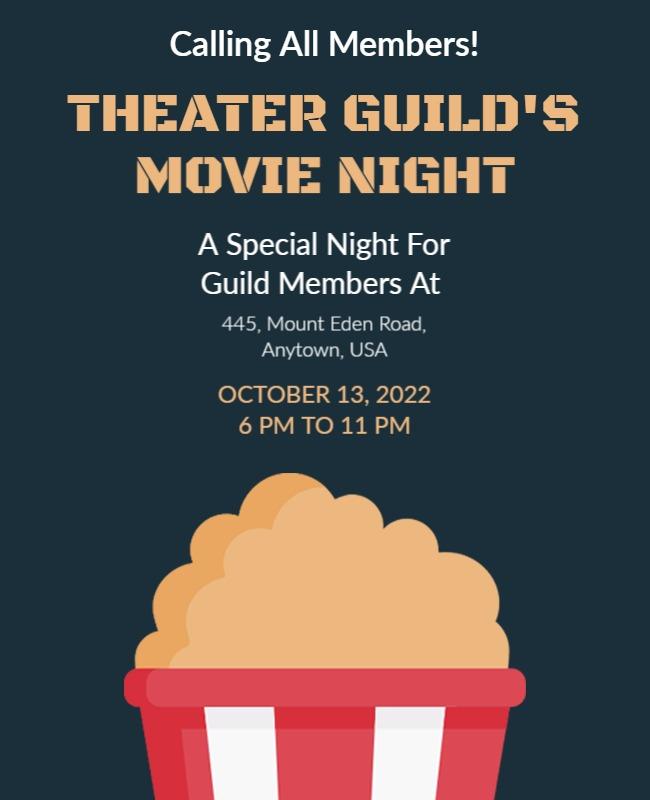 Theater Guild Movie Night Event Flyer Template