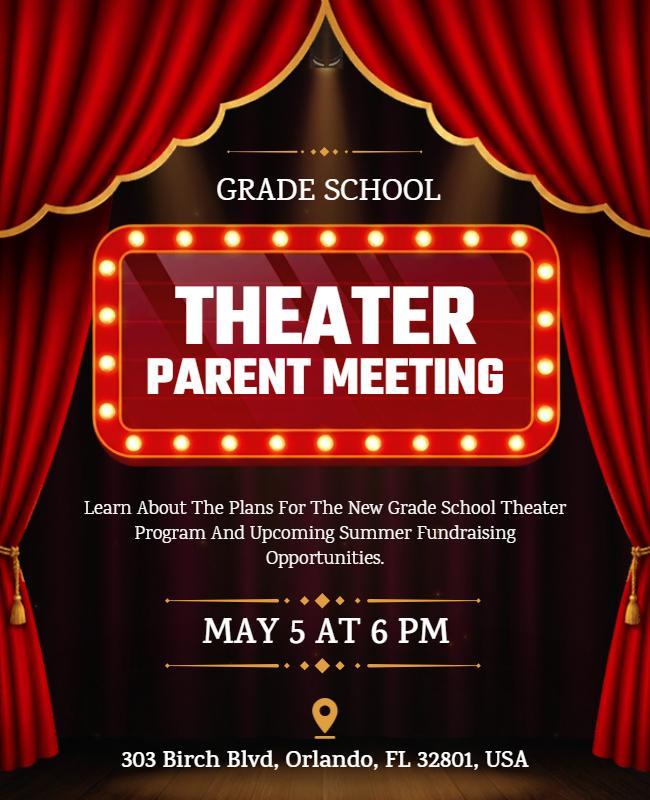 Theater Parent Meeting Poster Template