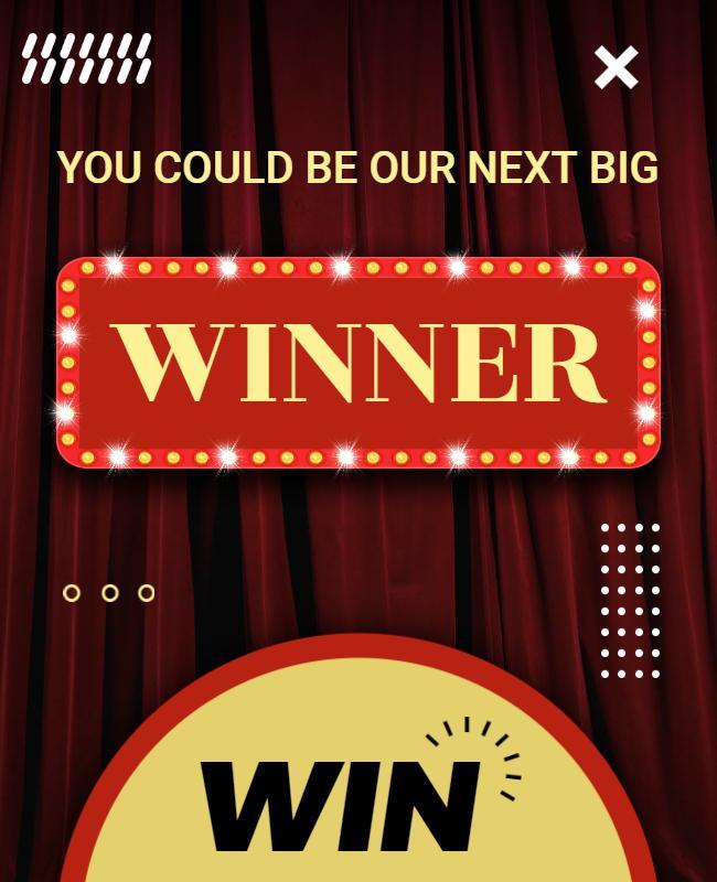 Theatrical Red Contest Announcement Winner Poster Template