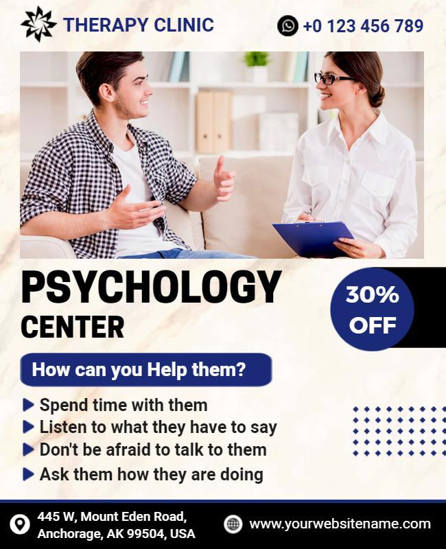 Therapy Clinic Psychology Center Flyer Template