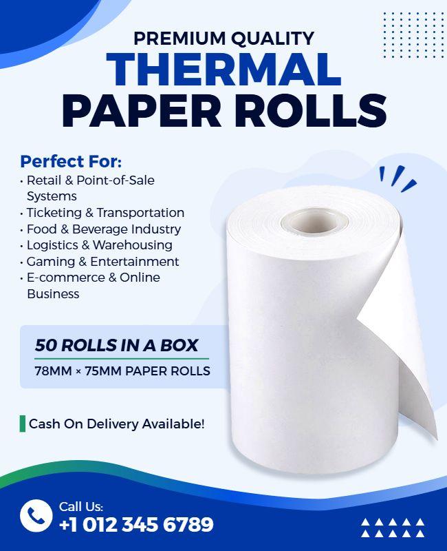 Thermal Paper Rolls Product Promotion Flyer Template