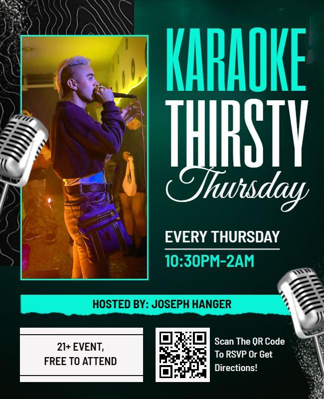 Thirsty Thursday Karaoke Night Event Flyer Template