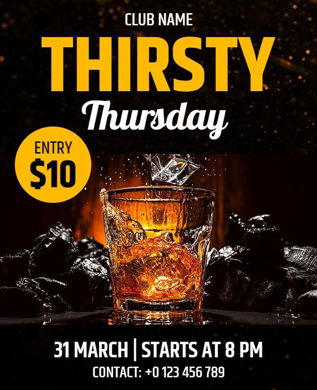 Thirsty Thursday Nightclub Event Flyer Template