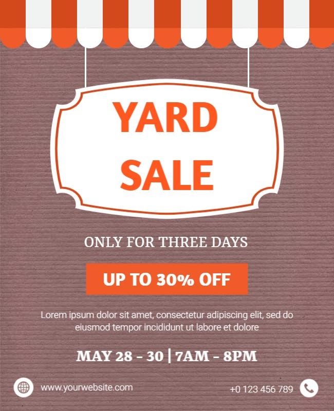 Three Day Yard Sale Discount Flyer Template