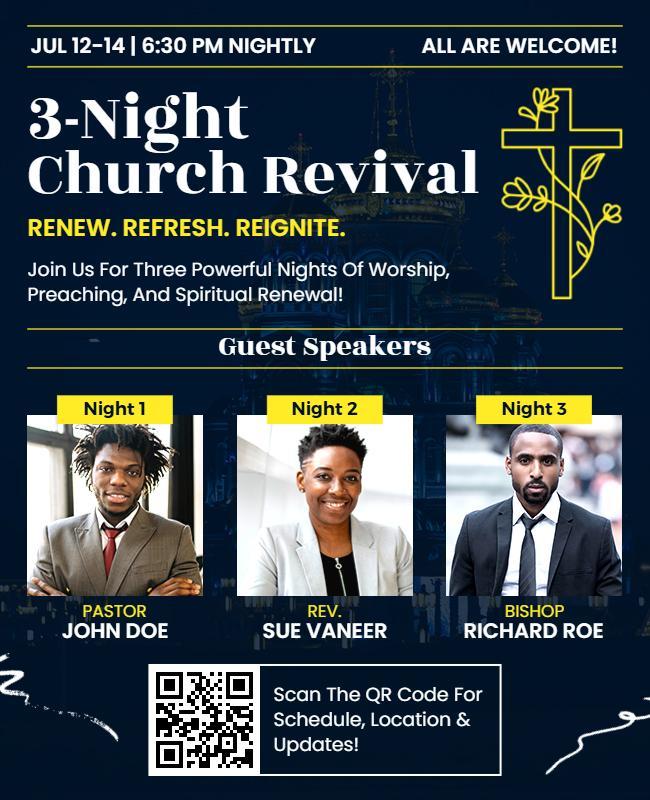 Three Night Church Revival Event Flyer Template