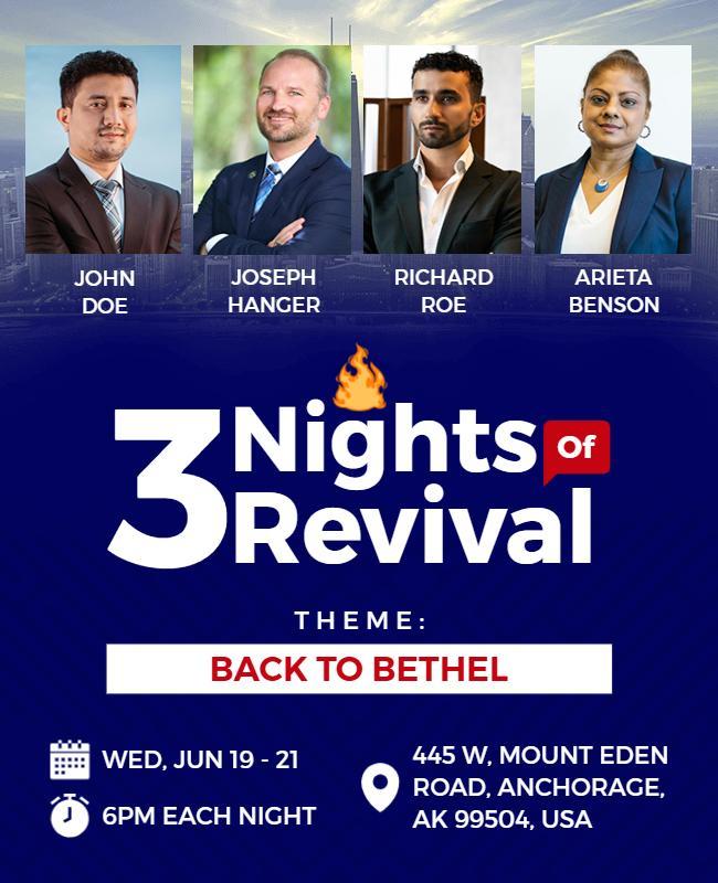 Three Nights of Revival Church Flyer Template