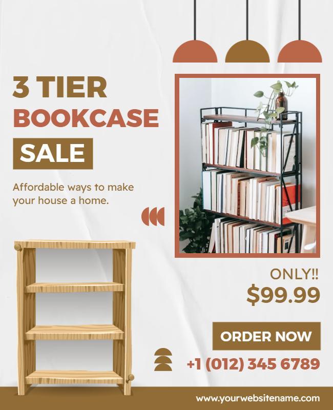 Three Tier Bookcase Sale Flyer Template