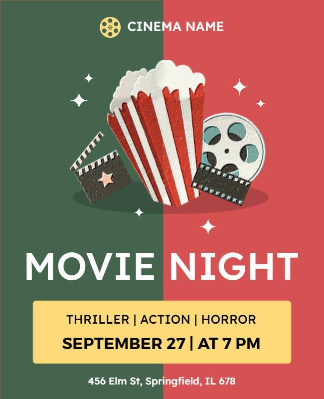 Thriller Movie Night Event Flyer Template