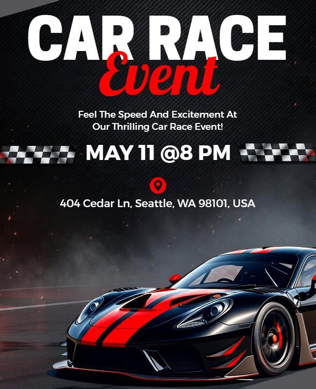 Thrilling Car Race Event Poster Template