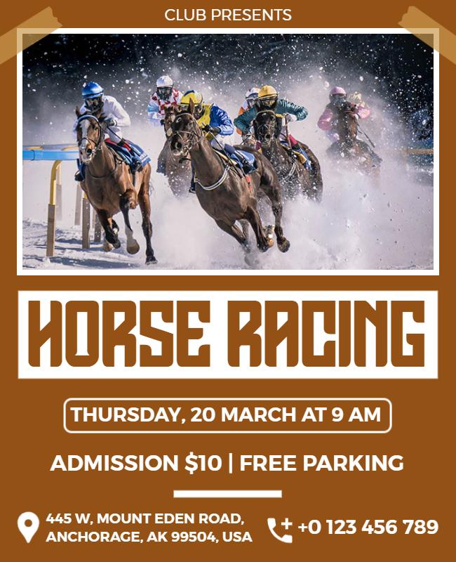 Thrilling Horse Racing Event Flyer Template