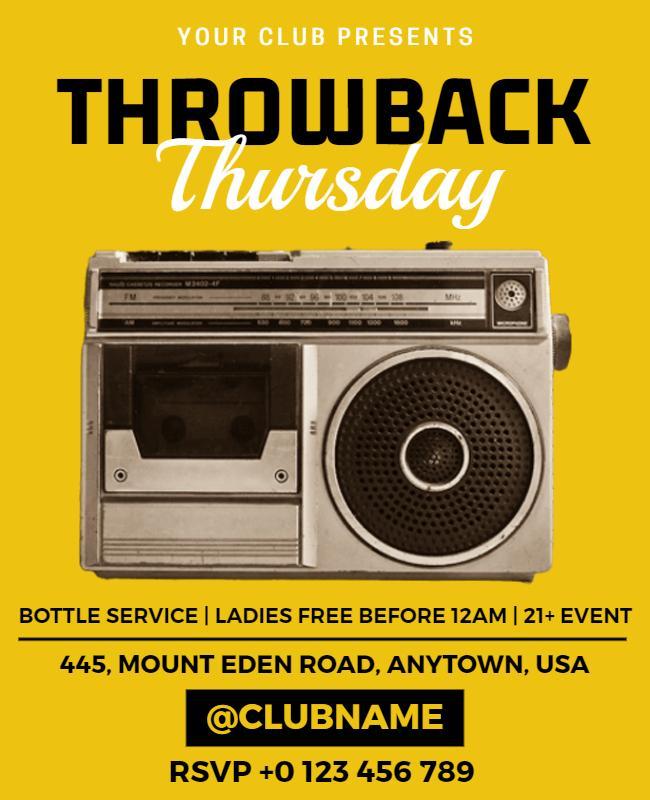 Throwback Thursday Music Flyer Template