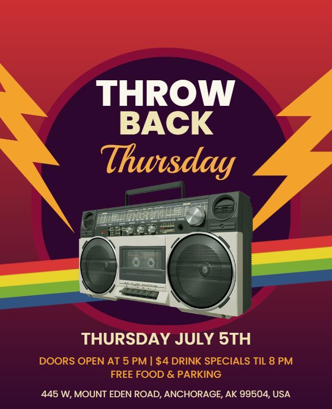 Throwback Thursday Party Event Flyer Template