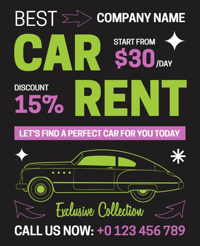 Thunder Car Rental Flyer Template