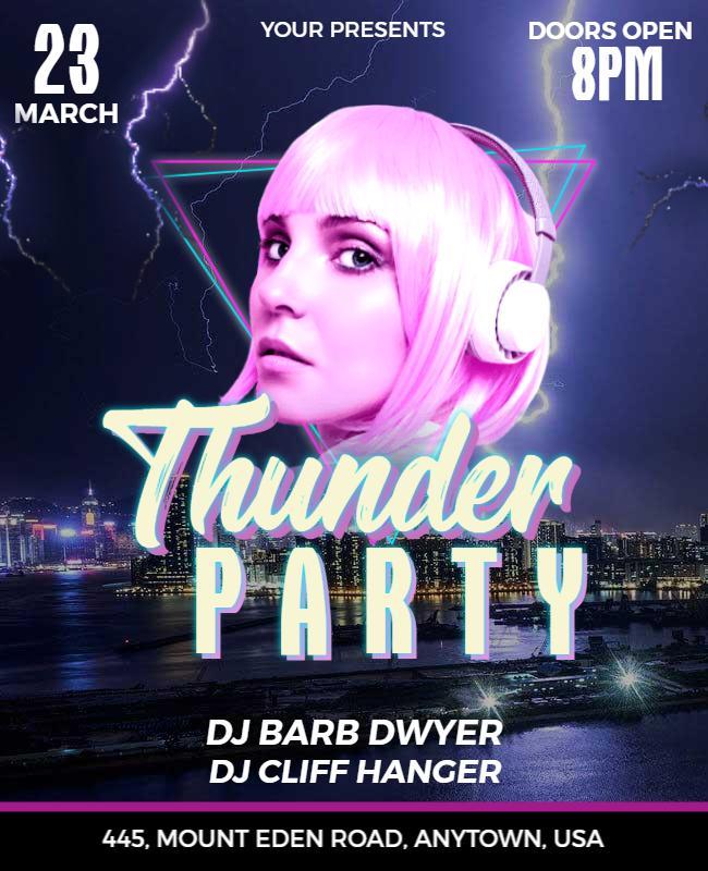 Thunderstorm Dj Party Event Flyer Template