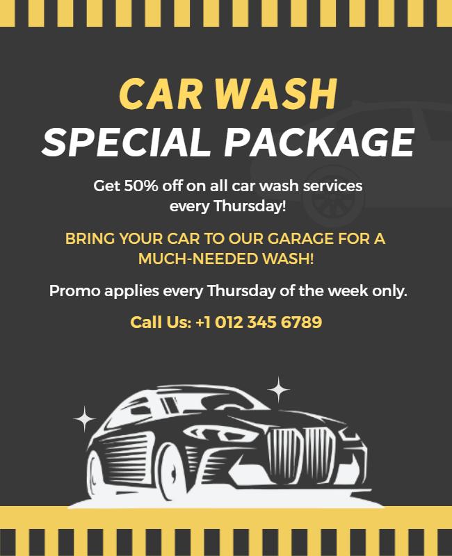 Thursday Car Wash Special Offer Flyer Template