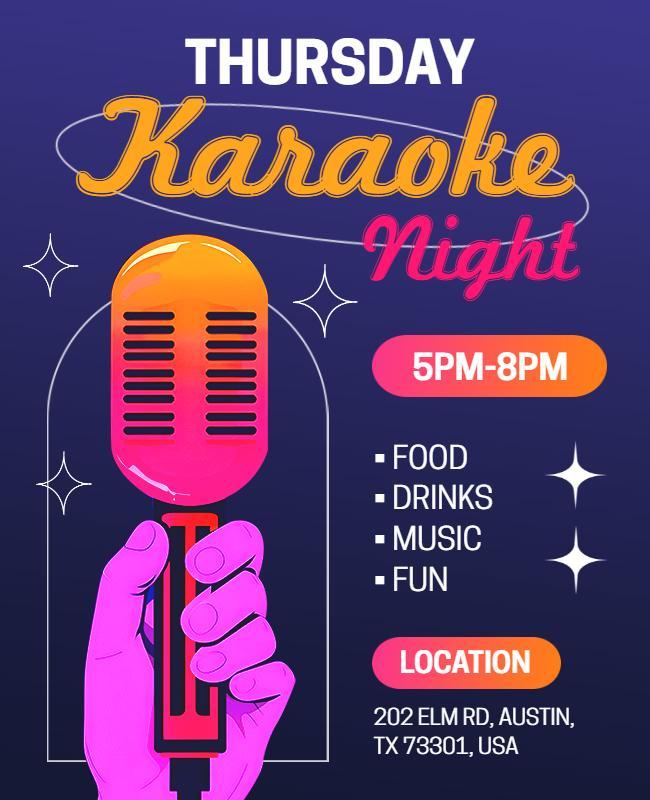 Thursday Karaoke Night Gathering Flyer Template