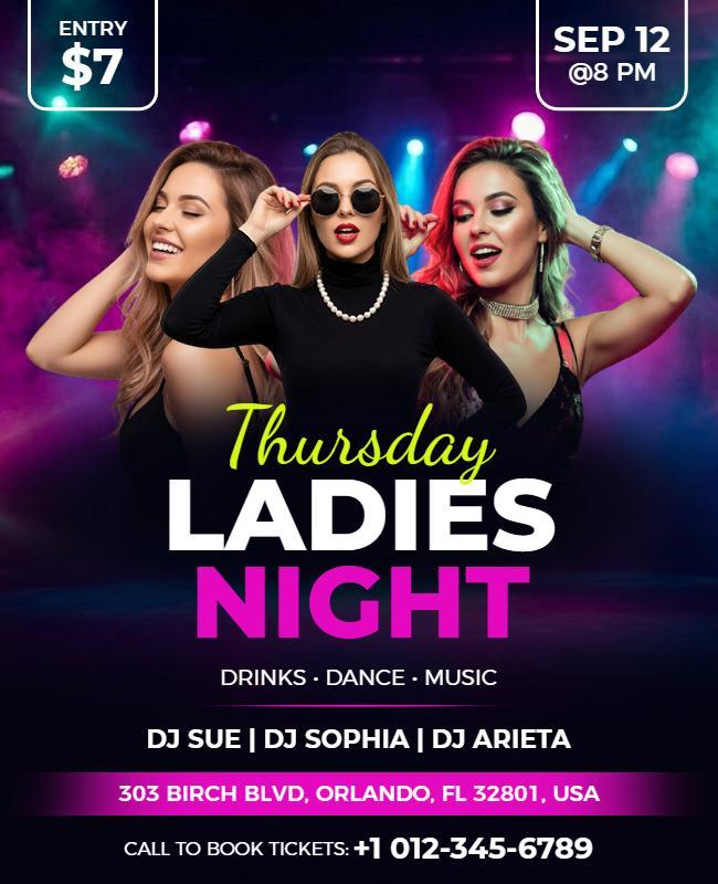 Thursday Ladies Night Flyer Template