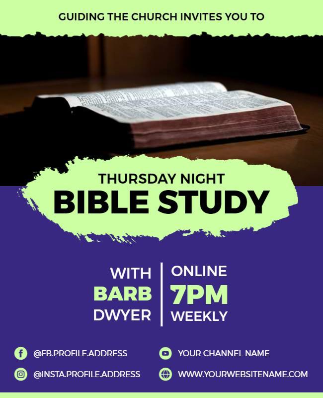 Thursday Night Online Bible Study Flyer Template