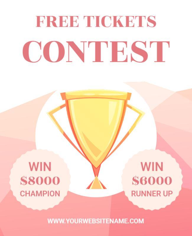 Dynamic Pink Contest for Winning Free Tickets Flyer Template