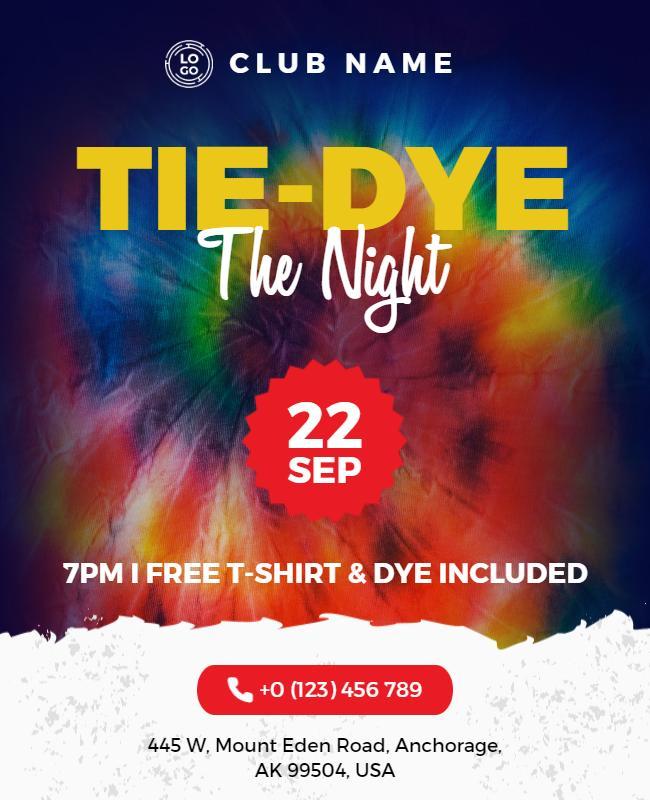 Tie Dye Night Club Event Flyer Template