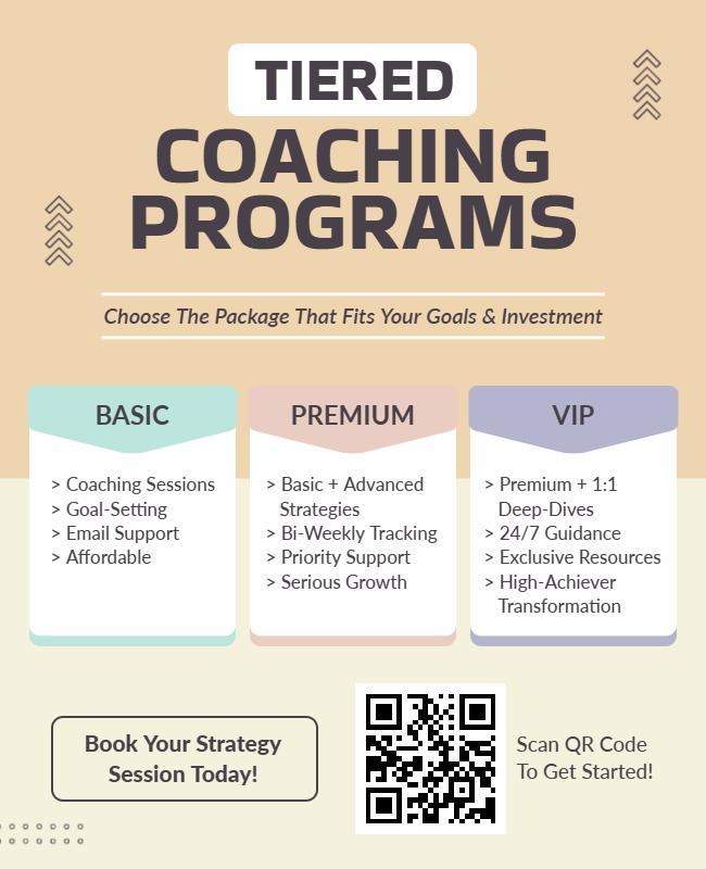 Tiered Coaching Programs Advertising Flyer Template