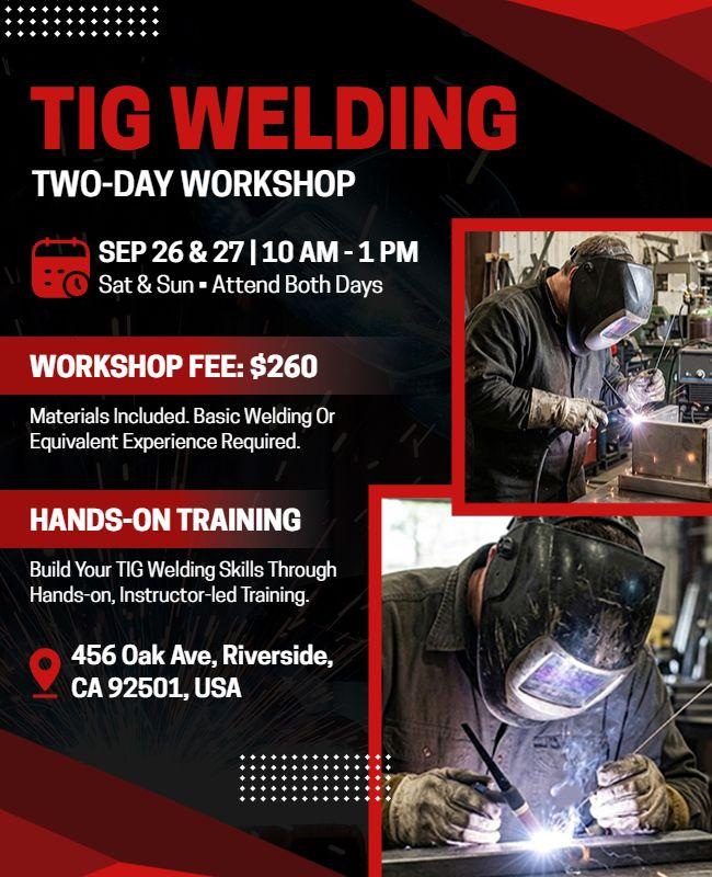 TIG Welding Workshop Training Flyer Template