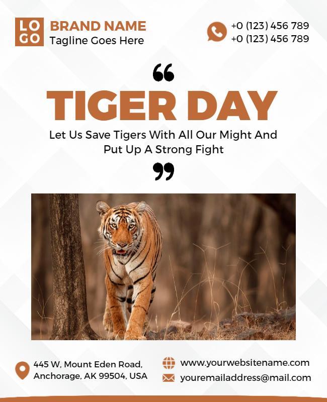 Tiger Conservation Awareness Event Flyer Template