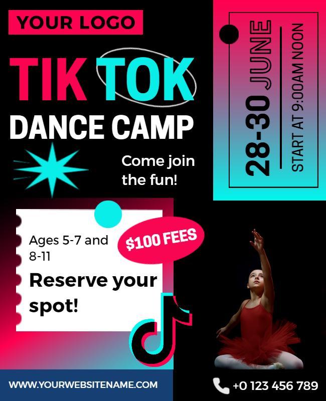 Tiktok Dance Camp Event Flyer Template