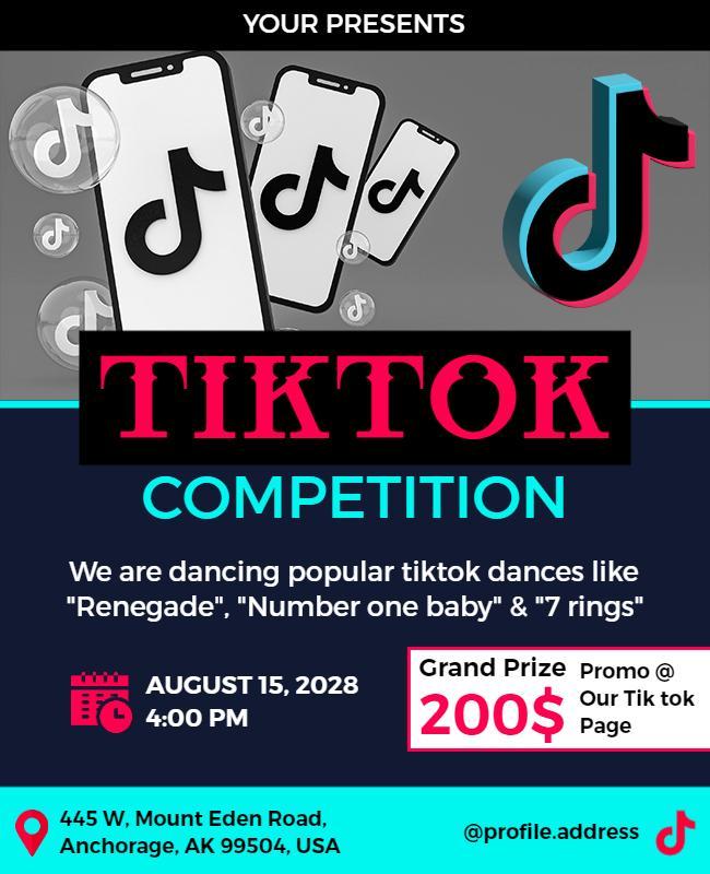 Tiktok Dance Competition Event Flyer Template