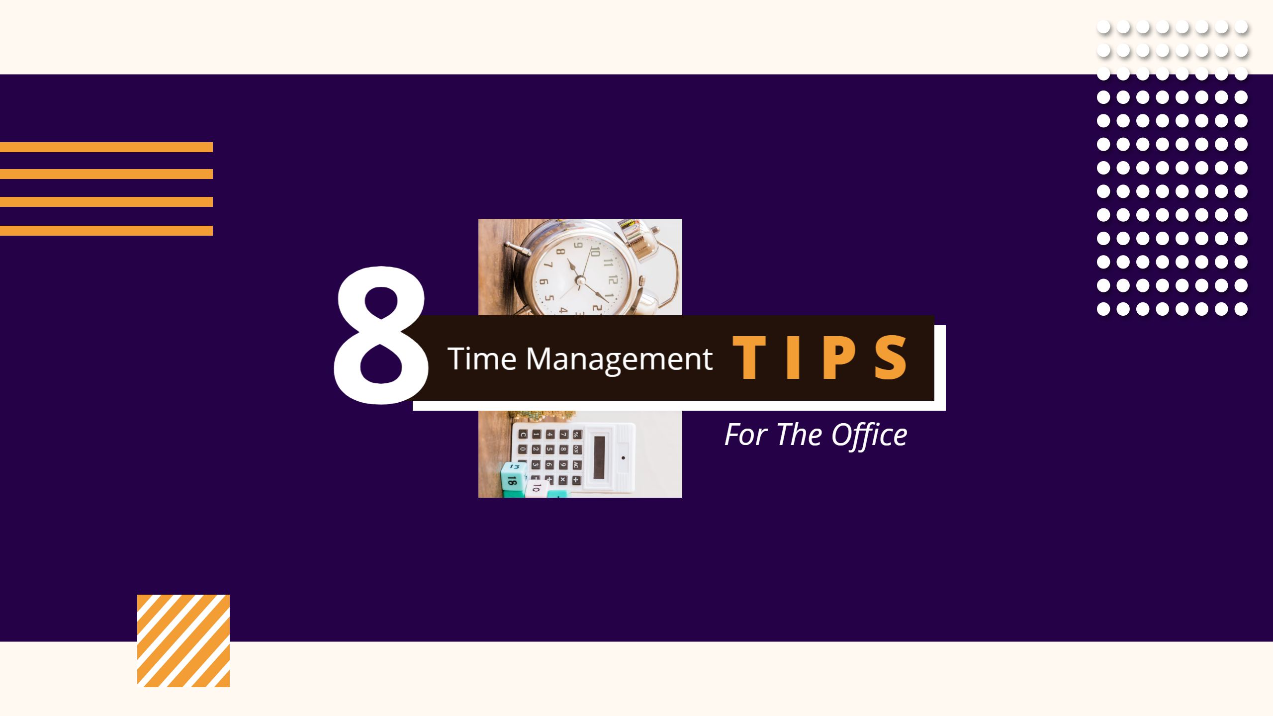 Time Management Tips for the Office on Dark Purple YouTube Banner Template