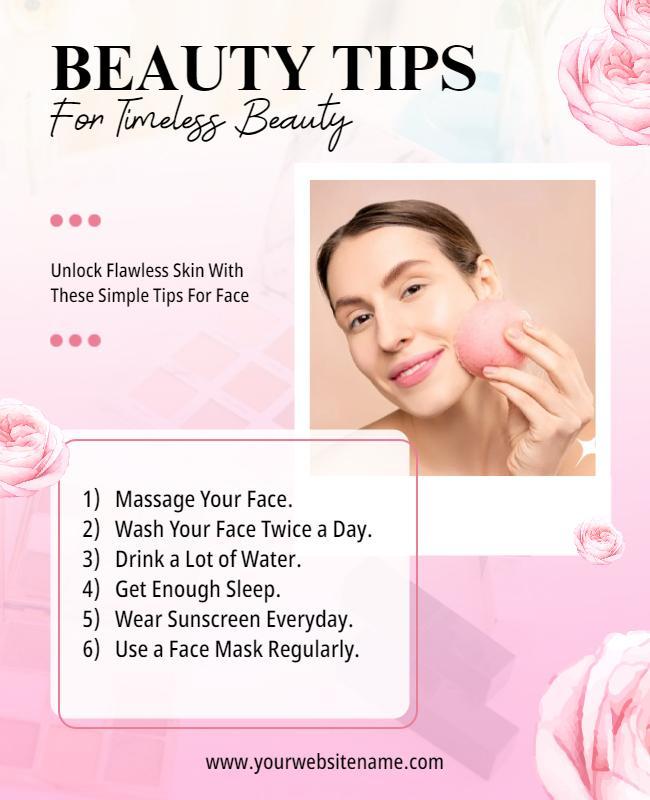 Timeless Beauty Tips Skincare Flyer Template