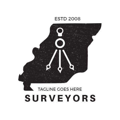 Timeless Black and White Design for Professional Surveyors Logo Template