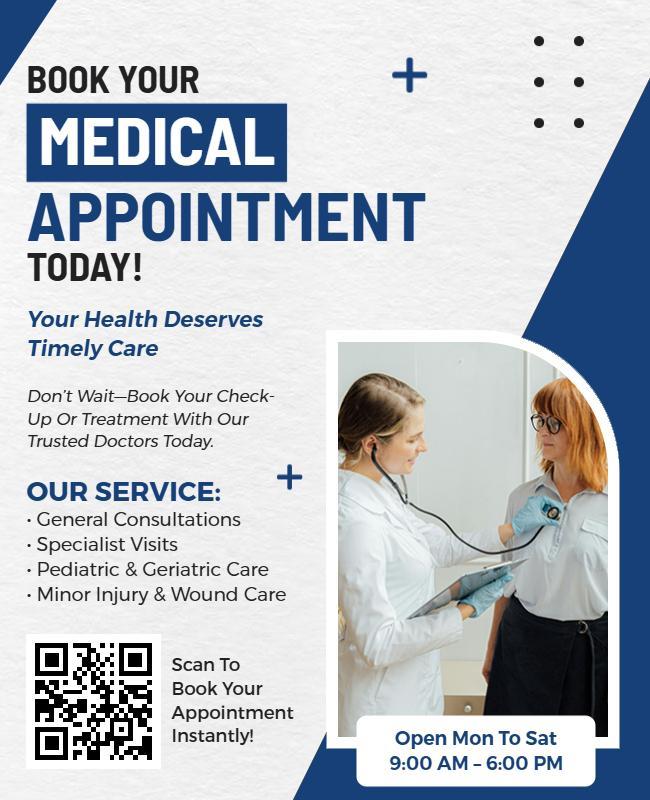 Timely Medical Appointment Booking Promotion Flyer Template