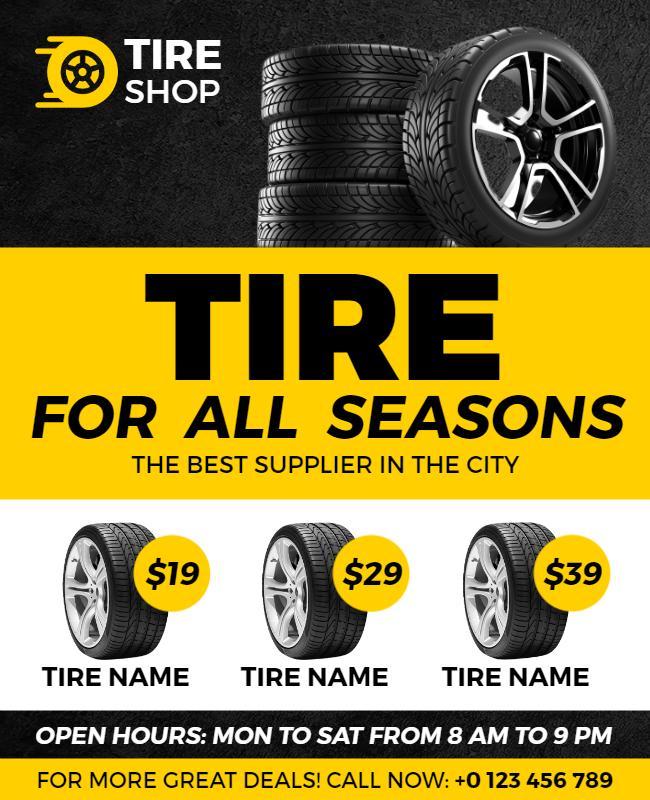 Tire for All Seasons Flyer Template