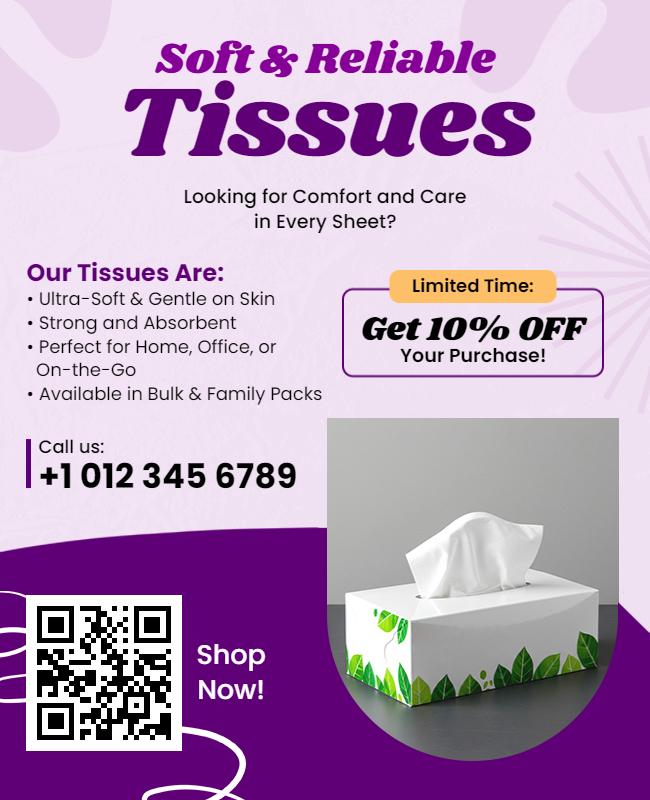 Tissue Product Promotion Discount Flyer Template
